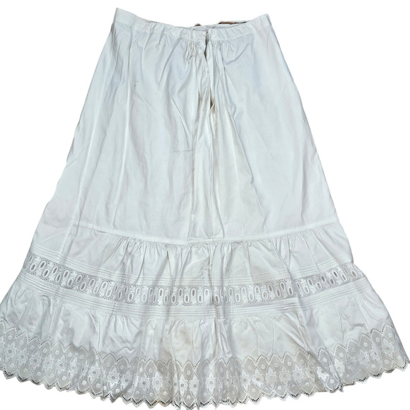 Antique c. 1905 white embroidered linen bodice skirt petticoat Volup - Picture 15 of 16